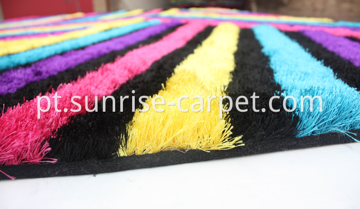 Thin Polyester Shaggy Rug with 3D design